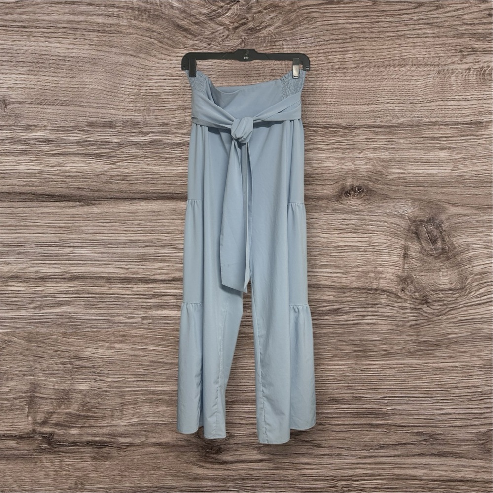 Elegant Sky Blue Wide Leg Pant